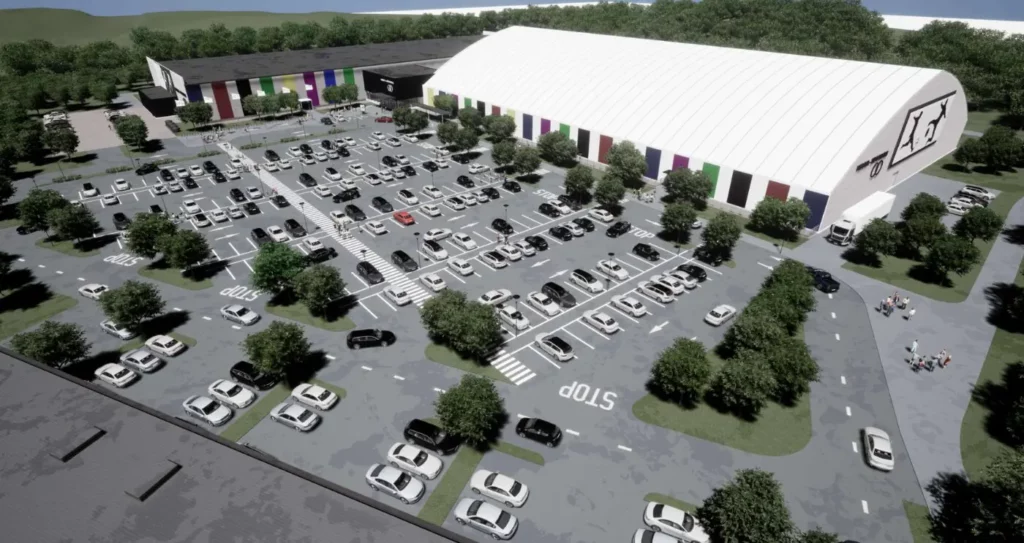 Kerava-Sipoo Liikuntahallit, havainnekuva ulkopuolelta